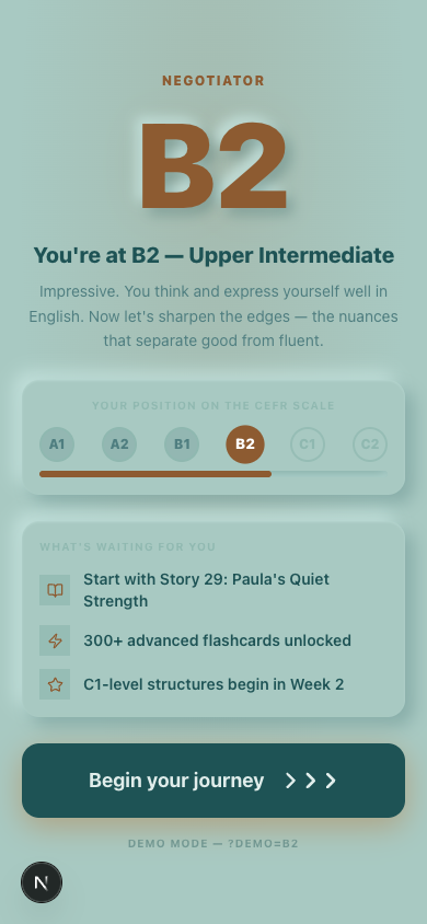 Acto 3 — Revelación de nivel