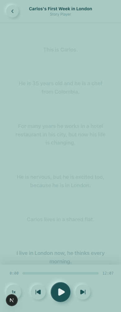 Acto 6 — Reproductor de historias